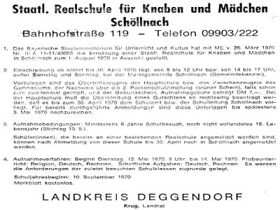 Erste Einschreibung am 12.04.1970